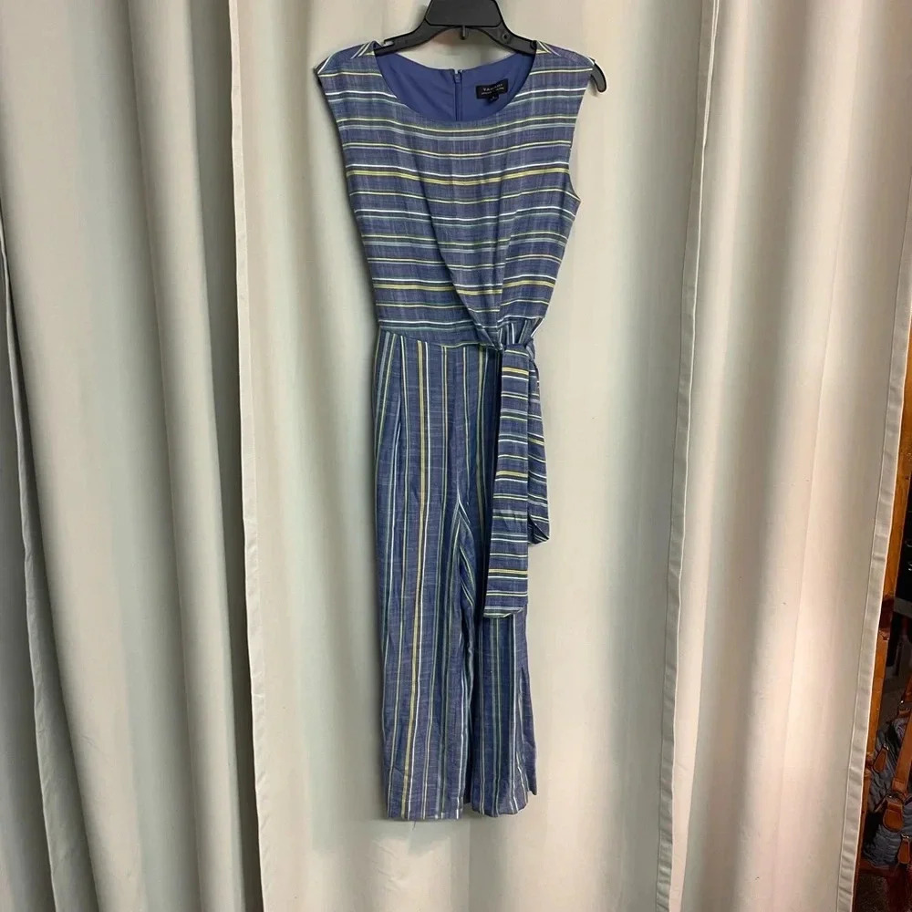 Tahari Arthur S. Levine stripe jumpsuit size 4